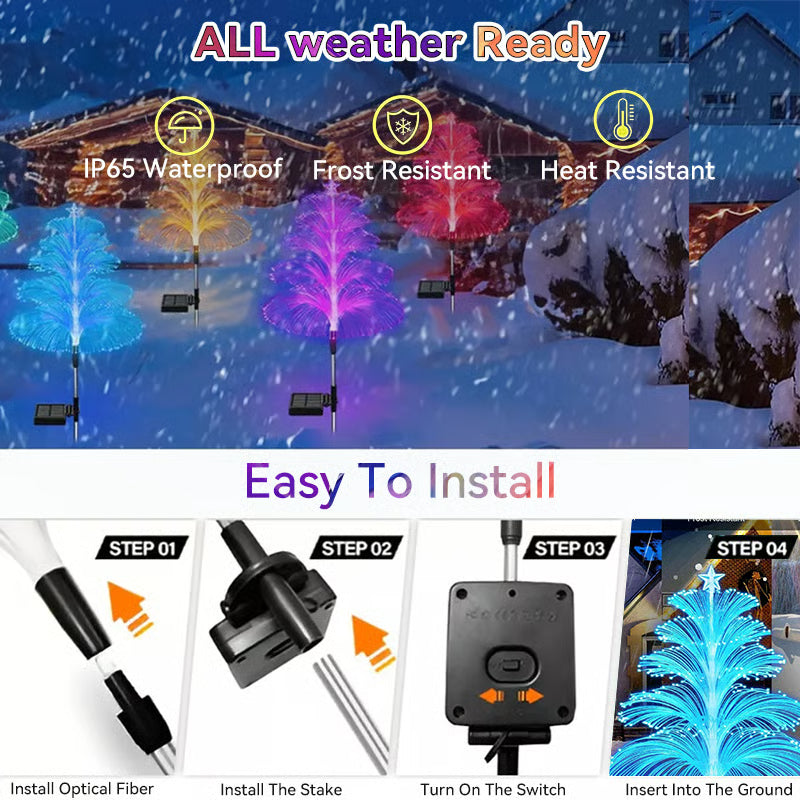 🔥Hot Sale-50% OFF🔥Seven Colors Gradient Solar Christmas Tree Lights